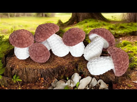 Видео: Грибочек крючком мастер-класс для начинающих / вязаный грибок