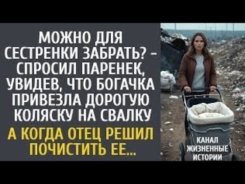 Видео: Можно для сестры забрать? - спросил паренек, увидев, что богачка привезла дорогую коляску на свалку