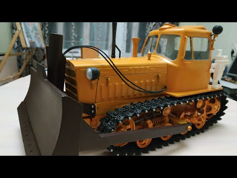 Видео: Модель бульдозера на базе ДТ-75. Итог