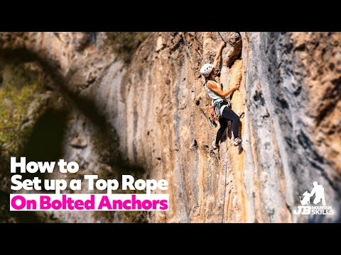 Видео: Как лазать: установка ВЕРХНИХ ВЕРЕВОК на закрепленных болтами анкерах.