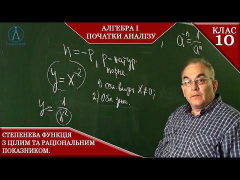 Видео: Курс 4(4). Заняття №8.2. Степенева функція з цілим та раціональним показником. Алгебра 10.