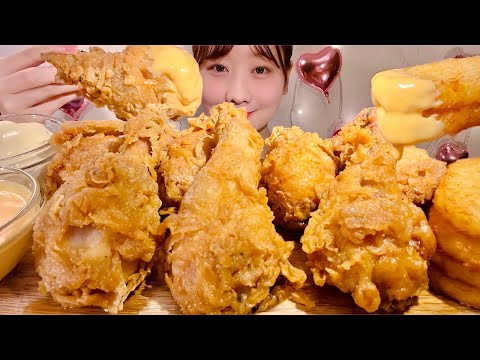 Видео: ASMR жареный цыпленок【русские субтитры】【Mukbang/ Eating Sounds】