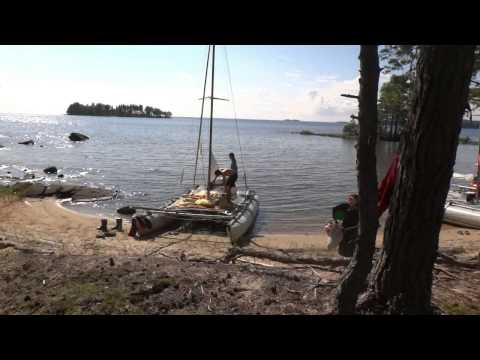 Видео: Поход на парусных катамаранах по Онеге
