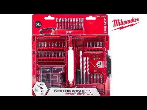 Видео: MILWAUKEE "SHOCK WAVE",art.4932-4798-55, 54pcs. Хороший набор бит и свёрл для IMPACT+мелочевка .