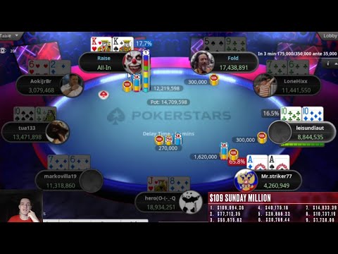 Видео: Sunday million! Битва фишей за 100 000$ : )