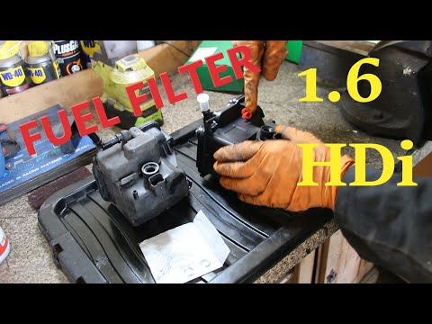 Видео: Как: замена, снятие и замена ТОПЛИВНОГО ФИЛЬТРА 1.6 HDi Peugeot Citroen
