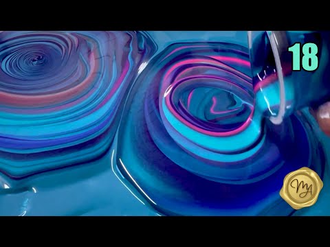 Видео: Акриловая заливка | Кольцевая заливка | День 18 из 30-дневного конкурса Fluid Art от MarjoleinART