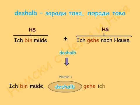 Видео: Wie verwendet man "deshalb"  Как да използваме "deshalb" - заради това
