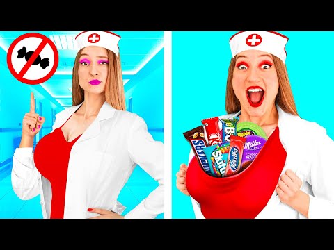 Видео: Как Пронести Еду В Больницу | Крутые идеи от Best Funny Challenges
