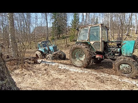 Видео: ЮМЗ спасает МТЗ-82. Или это Т-40?