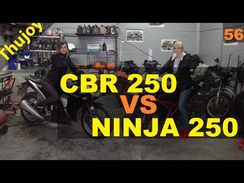 Видео: Kawasaki ninja 250r VS Honda CBR 250 ra грязный обзор [Интервью]
