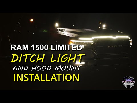 Видео: Установка фар RAM 1500 Limited Ditch Lights/световых модулей и крепления на капоте