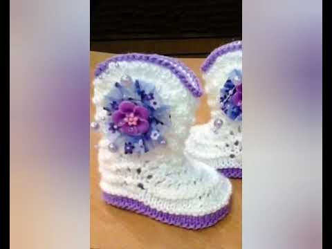 Видео: Сапожки пинетки спицами на взрослого.