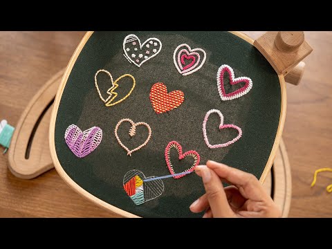 Видео: 10 уникальных вышитых вручную сердец для футболок и платьев