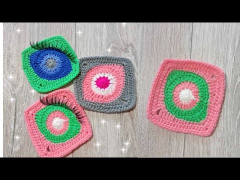 Видео: ОРИГИНАЛЬНЫЙ БАБУШКИН КВАДРАТ "Глаз".Crochet tutorial