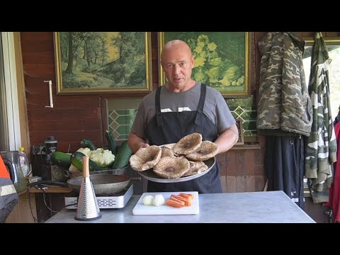 Видео: Осенний Гриб Зонтик в кляре с  Сыром на Сковороде