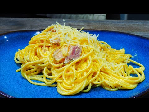Видео: Паста Карбонара с беконом. Или как вкусно приготовить спагетти.  carbonara paste