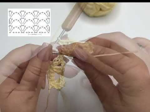 Видео: Простой узор крючком по схеме.