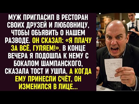 Видео: Муж устроил праздник с любовницей и друзьями, но счёт в ресторане заставил его побледнеть.
