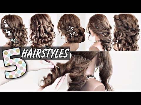 Видео: ТОП 5. Простые и Красивые Прически из локонов  на Выпускной . 5 New easy hairstyles with curls