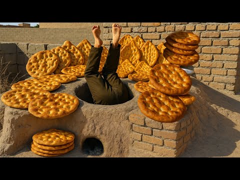Видео: Удивительный процесс выпечки хлеба в глиняной печи на дровах | Кочевая жизнь