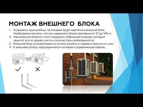 Видео: Лекция 21. Монтаж внешнего блока кондиционера
