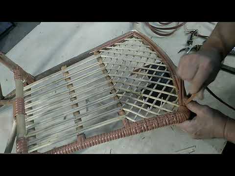 Видео: Искусственный ротанг. Плетеный стул часть 3.