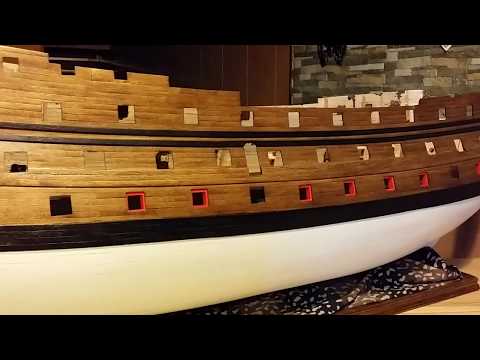 Видео: 28. SHIP MODEL- ROYAL WILLIAM -1719. /1:48/. КРЫШКИ ПУШЕЧНЫХ ПОРТОВ.