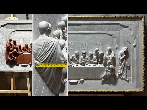 Видео: Барельеф (Горельеф) "Тайная вечеря". Подробный процесс создания