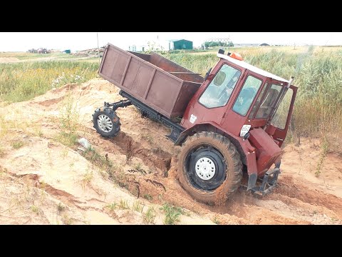 Видео: Едем за песком на тракторе Т-16  Проверили проходимость по карьеру!!!