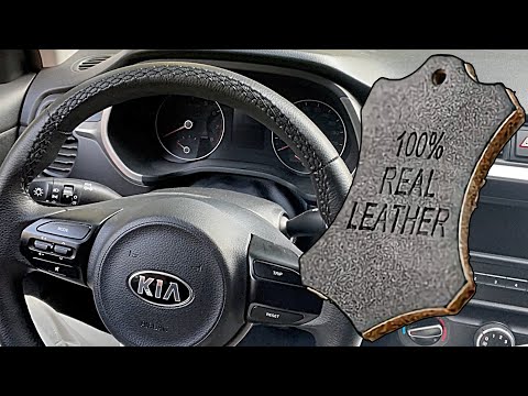 Видео: Перетяжка руля Kia Rio 4 в натуральную кожу.