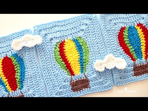 Видео: Вязаный крючком квадрат с воздушным шаром