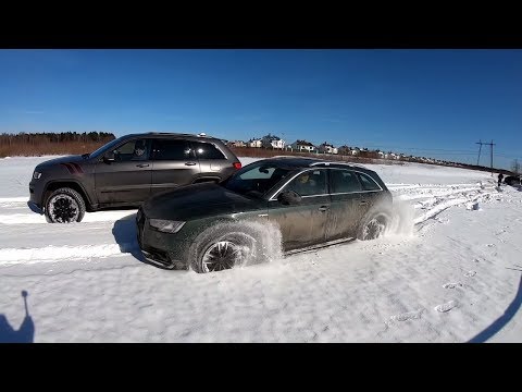 Видео: Новый Audi AllRoad неудачный тест-драйв! Grand Cherokee TrailHawk тащит