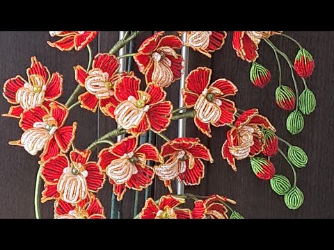 Видео: Орхидея "Красный шёлк" из бисера Обзор закрытого МК от Koshka2015