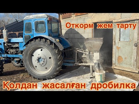 Видео: Мал бордақылауға жем тарту. Қолдан жасалған дробилка
