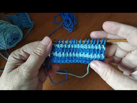 Видео: Школа тунисского вязания. урок 4 - цветное вязание #lusi_ten