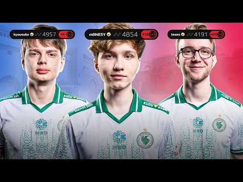 Видео: M0NESY + KYOUSUKE + TESES на FACEIT с руководством по утилитам, видом от первого лица и голосовым...