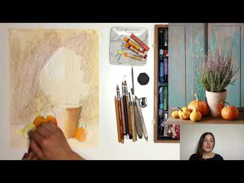 Видео: Мастер-класс по работе масляной пастелью «Вереск»