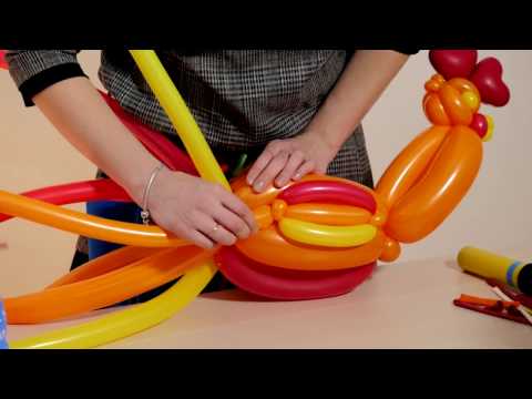 Видео: Третий видео урок создаем Петуха из воздушных шаров от Алены Погодиной