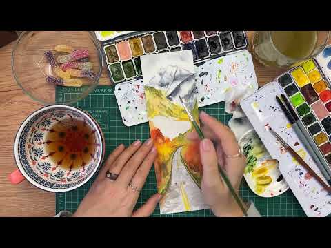 Видео: Рисую осенний пейзаж