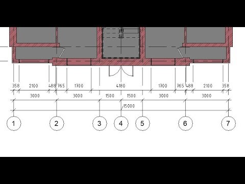 Видео: Нанесение внешних размеров в коттедже: Revit