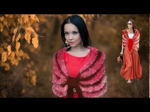 Видео: Накидка на плечи. Спицами.  #2025