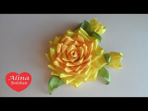 Видео: Роза Канзаши Осенняя / Rose Kanzashi Autumn