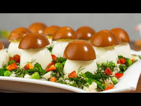 Видео: Этот простой и дешевый рецепт нравится всем! Закуска «Грибы на поляне»