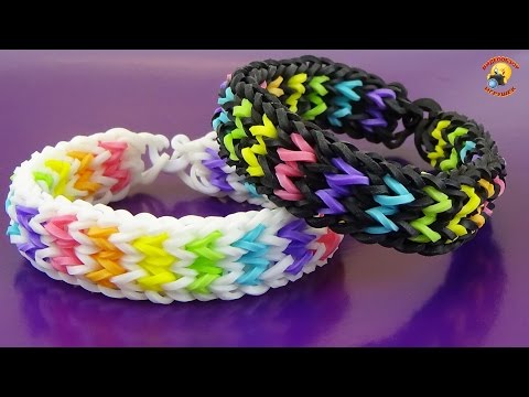 Видео: Браслет «Ziggle Zaggle» из резинок Rainbow Loom на станке Monster Tail