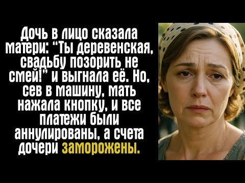 Видео: Дочь в лицо сказала матери: “Ты деревенская, свадьбу позорить не смей!” — и выгнала её. Но, сев...