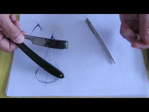 Видео: Ассиметрия угла режущей кромки опасной бритвы. Как контолировать процесс заточки.
