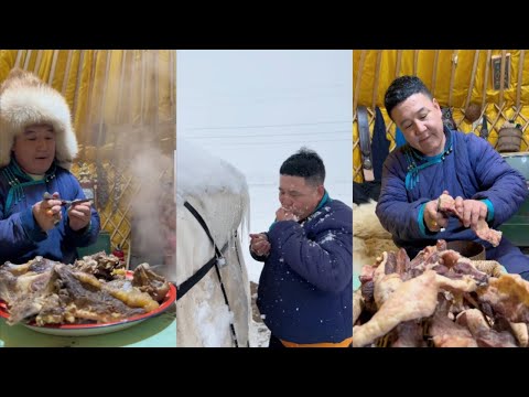 Видео: Монгольская зимняя жизнь! 34 #еда #кулинария #монголия