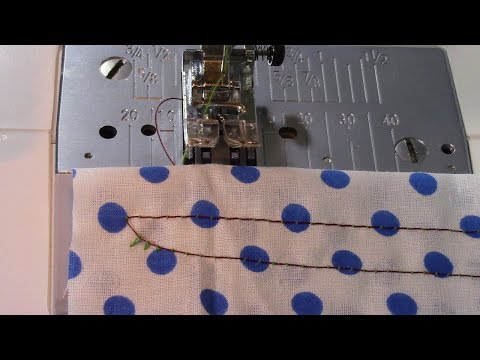 Видео: Плохая строчка на швейной машине, как отрегулировать. Janome QC2325. Видео № 376.