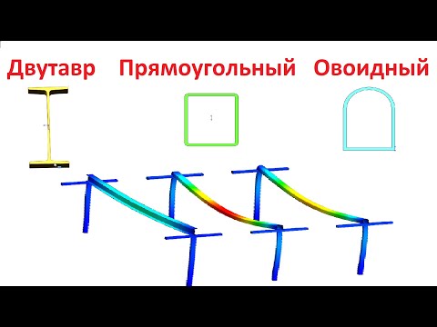 Видео: двутавр прямоугольная труба и овоидный профиль какой вариант имеет большую жёсткость 3d simulations